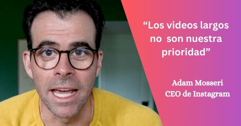 En un video publicado en su cuenta personal, Adam Mosseri, CEO de Instagram, nos anuncia que los videos largos no forman parte de los ejes de desarrollo previstos por la red social.